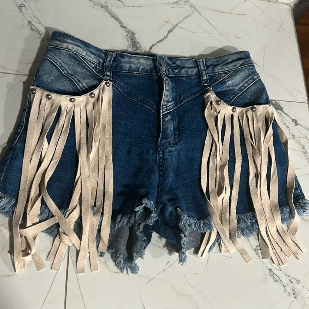 Crazy Train fringe shorts